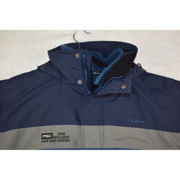 LL Bean 3 In 1 Men's Jacket Size L Blue Lined Full Zip Fleece Heavyweight -Flaws - Picture 2 of 16